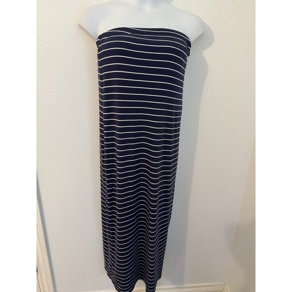 NEW A New Day Dress Coverup Knit Tube Top Blue Navy Striped Size XXL/ 2X Swim